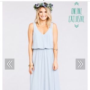 Show Me Your Mumu Kendall Maxi Dress in Steel Blue